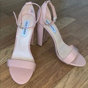Steve Madden Carrson Blush Leather Block Heels